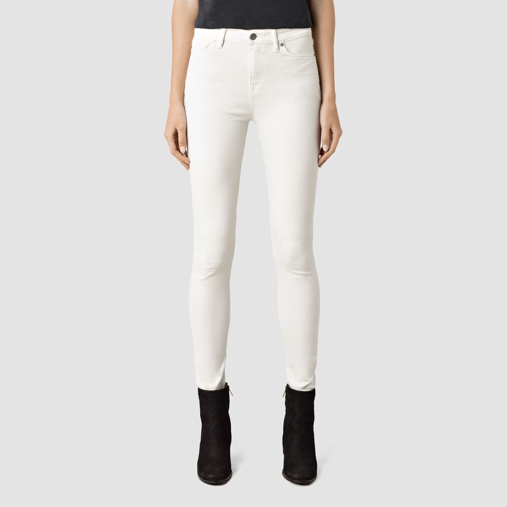 All Saints Off-White Denim Skinny Jeans